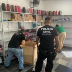 Polícia Civil e Procon Estadual apreendem mais de 700 pares de chinelos falsificados